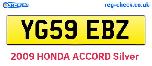 YG59EBZ are the vehicle registration plates.