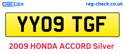 YY09TGF are the vehicle registration plates.