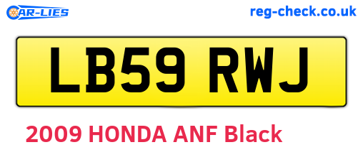LB59RWJ are the vehicle registration plates.