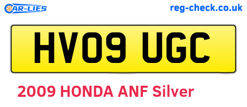 HV09UGC are the vehicle registration plates.
