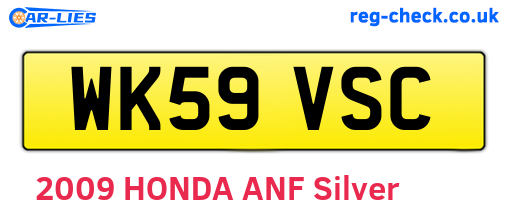 WK59VSC are the vehicle registration plates.