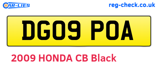 DG09POA are the vehicle registration plates.