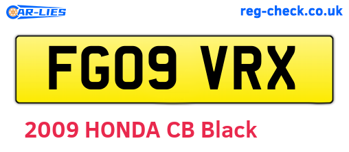 FG09VRX are the vehicle registration plates.
