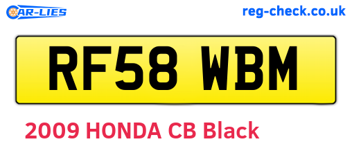 RF58WBM are the vehicle registration plates.