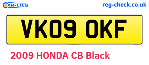 VK09OKF are the vehicle registration plates.
