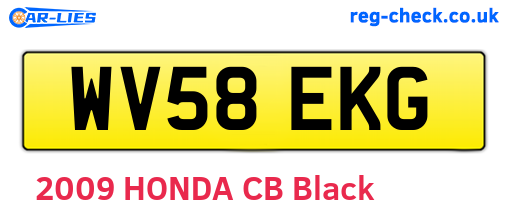 WV58EKG are the vehicle registration plates.