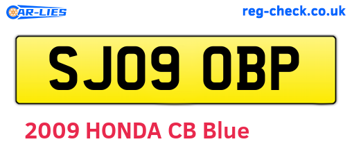 SJ09OBP are the vehicle registration plates.