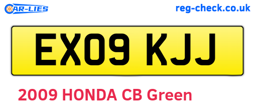 EX09KJJ are the vehicle registration plates.