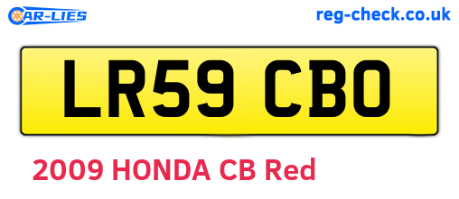 LR59CBO are the vehicle registration plates.