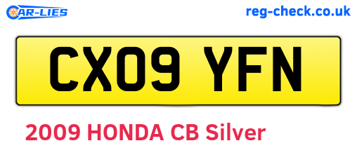 CX09YFN are the vehicle registration plates.
