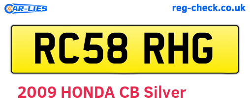 RC58RHG are the vehicle registration plates.