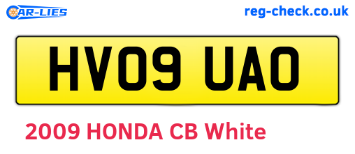 HV09UAO are the vehicle registration plates.
