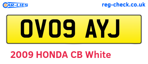 OV09AYJ are the vehicle registration plates.