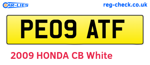 PE09ATF are the vehicle registration plates.