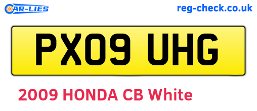 PX09UHG are the vehicle registration plates.
