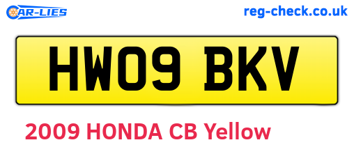 HW09BKV are the vehicle registration plates.