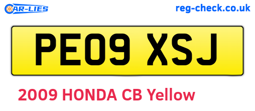 PE09XSJ are the vehicle registration plates.