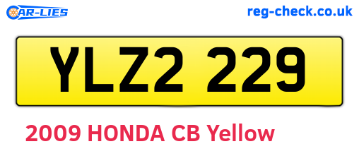YLZ2229 are the vehicle registration plates.