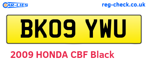 BK09YWU are the vehicle registration plates.