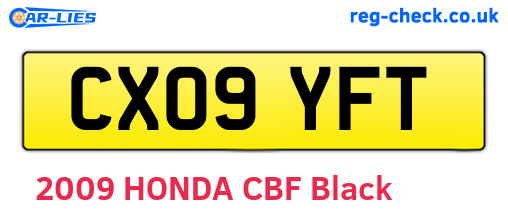 CX09YFT are the vehicle registration plates.