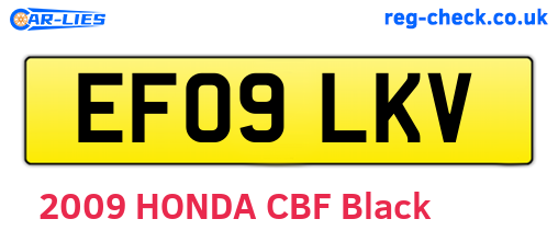 EF09LKV are the vehicle registration plates.