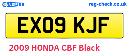 EX09KJF are the vehicle registration plates.
