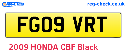 FG09VRT are the vehicle registration plates.