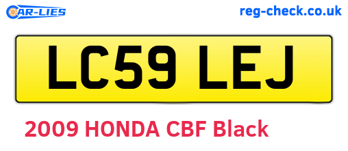 LC59LEJ are the vehicle registration plates.