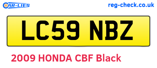 LC59NBZ are the vehicle registration plates.