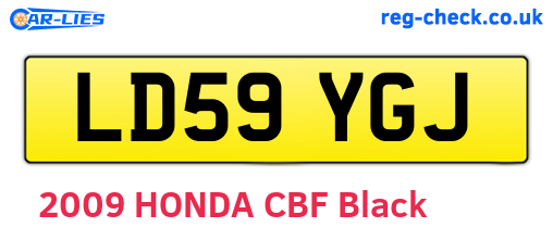 LD59YGJ are the vehicle registration plates.