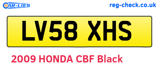LV58XHS are the vehicle registration plates.