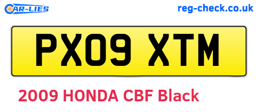 PX09XTM are the vehicle registration plates.