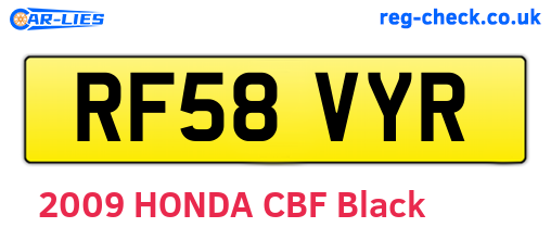 RF58VYR are the vehicle registration plates.