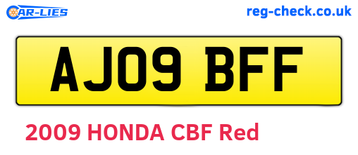 AJ09BFF are the vehicle registration plates.