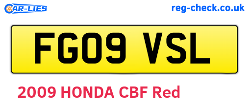 FG09VSL are the vehicle registration plates.