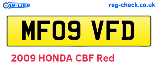 MF09VFD are the vehicle registration plates.