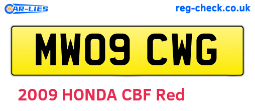 MW09CWG are the vehicle registration plates.