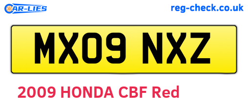 MX09NXZ are the vehicle registration plates.