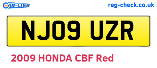 NJ09UZR are the vehicle registration plates.