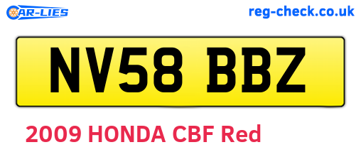 NV58BBZ are the vehicle registration plates.