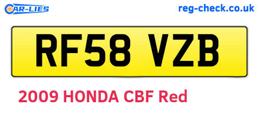 RF58VZB are the vehicle registration plates.