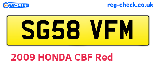 SG58VFM are the vehicle registration plates.