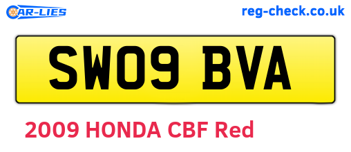 SW09BVA are the vehicle registration plates.