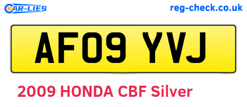 AF09YVJ are the vehicle registration plates.