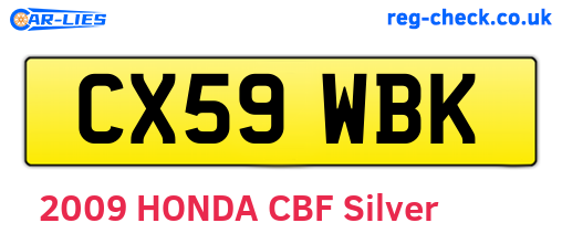 CX59WBK are the vehicle registration plates.