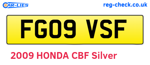 FG09VSF are the vehicle registration plates.
