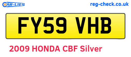 FY59VHB are the vehicle registration plates.