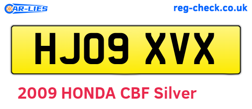HJ09XVX are the vehicle registration plates.
