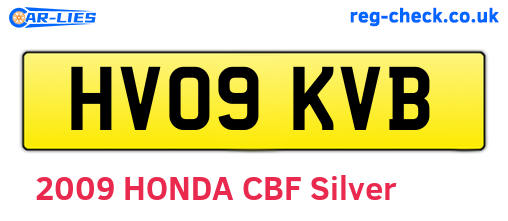HV09KVB are the vehicle registration plates.
