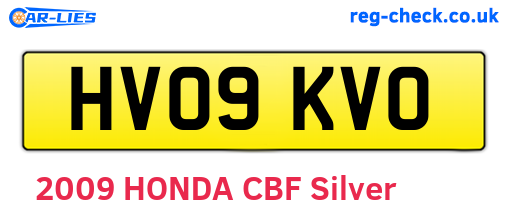 HV09KVO are the vehicle registration plates.
